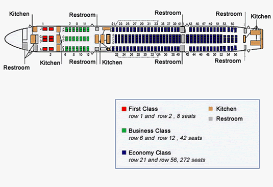 China Eastern Airlines Airbus A340 Airline Seating Chart