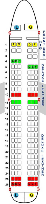 Spirit Airlines Airbus A319 Airline Seating Chart